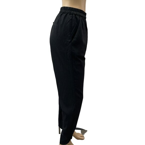 Marine Layer Re-Spun Allison Curved Hem Elastic Waist Pants‎ Women Black Medium - Picture 11 of 11